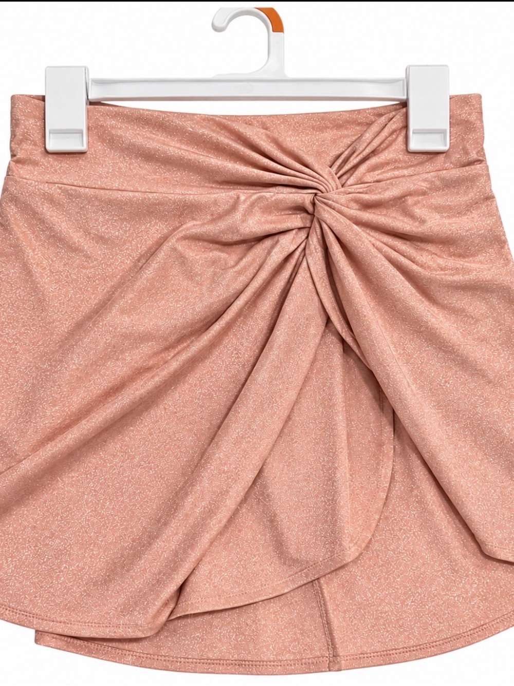 NWT Ruched Twist Front blush Pink with sparkles Women's Skirt